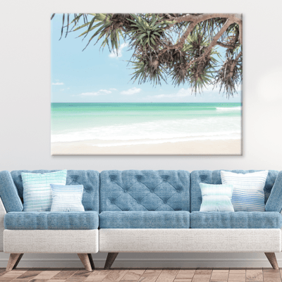 Trees & Sea Cloudy Sky View Print 100% Australian Made