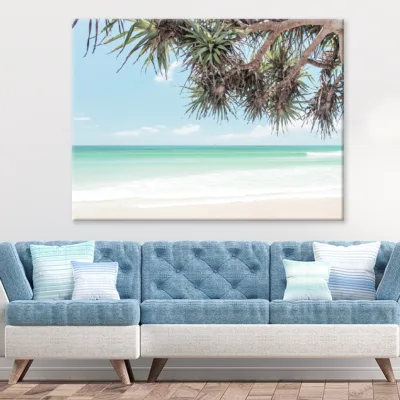 Trees & Sea Cloudy Sky View Print 100% Australian Made