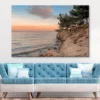 Sunset At the Sea on A Rocky Coast with Pine Trees Wall Art Decor 100% Australian Made - Image 2