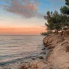 Sunset At the Sea on A Rocky Coast with Pine Trees Wall Art Decor 100% Australian Made - Image 3