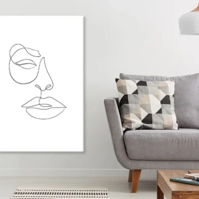 Woman Faces B&W Line Art Design Print 100% Australian Made