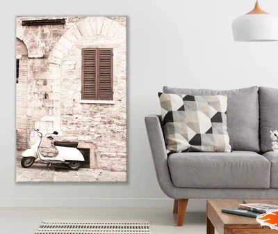 Vintage House & Scooter View Photograph Print 100% Australian Made