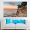 Sunset At the Sea on A Rocky Coast with Pine Trees Wall Art Decor 100% Australian Made