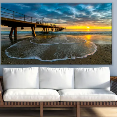 Beach Pier Sunset Photograph Print 100% Australian Made