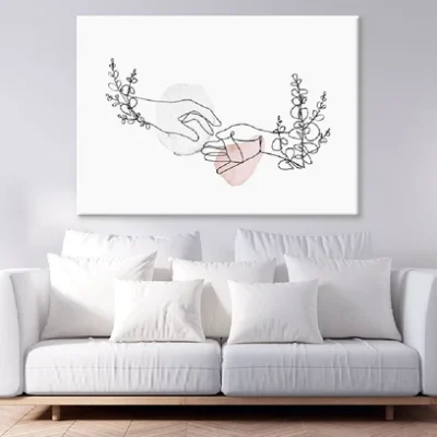 Floral Hands Line Art Design Print 100% Australian Made