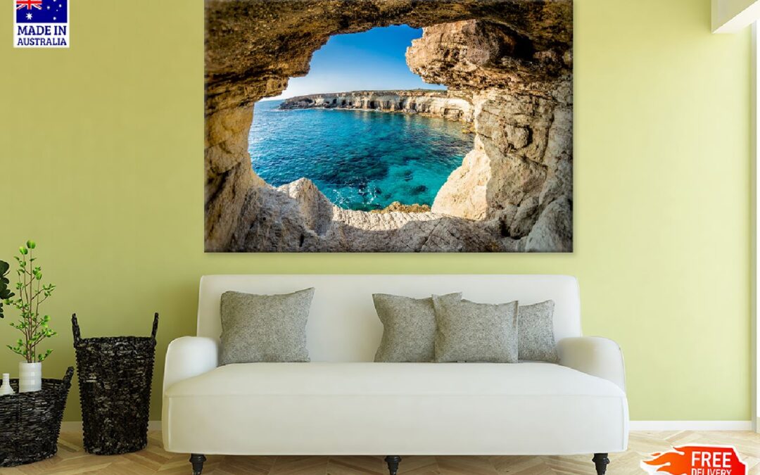 Sea Caves near Ayia Napa Cyprus Photograph Print 100% Australian Made