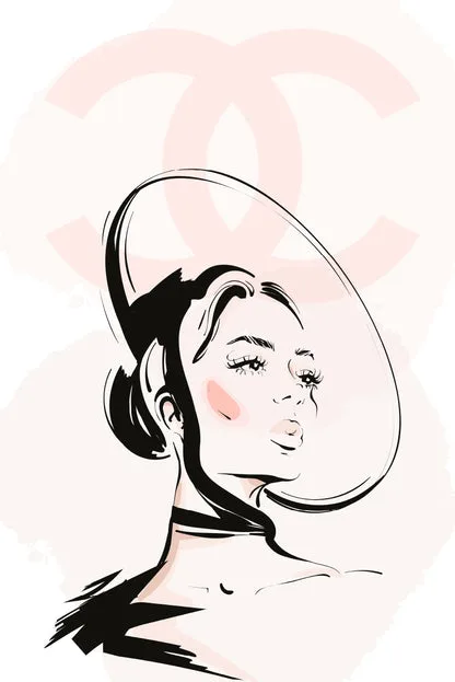 Stylish Black Peach Colored Girl Art Design Home Decor Premium Quality Poster Print Choose Your Sizes - Image 4