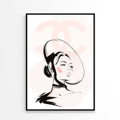 Stylish Black Peach Colored Girl Art Design Home Decor Premium Quality Poster Print Choose Your Sizes - Image 3