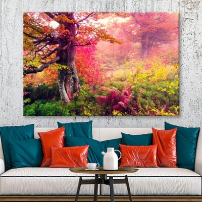 Majestic Landscape with Autumn Trees in Forest Wall Art Decor 100% Australian Made