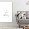 Woman Face B&W Line Art Design Print 100% Australian Made