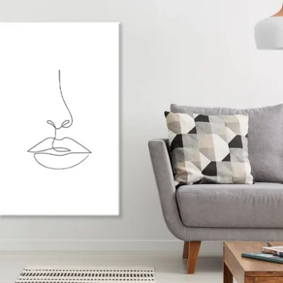 Woman Face B&W Line Art Design Print 100% Australian Made