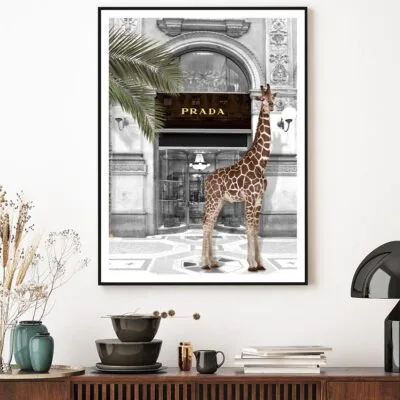 Giraffe & Fashion Store Design Home Decor Premium Quality Poster Print Choose Your Sizes