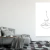 Woman Face B&W Line Art Design Print 100% Australian Made - Image 2