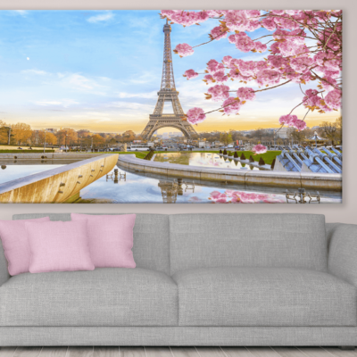 Eiffel Tower & Cherry Blossom Tree Photograph Print 100% Australian Made