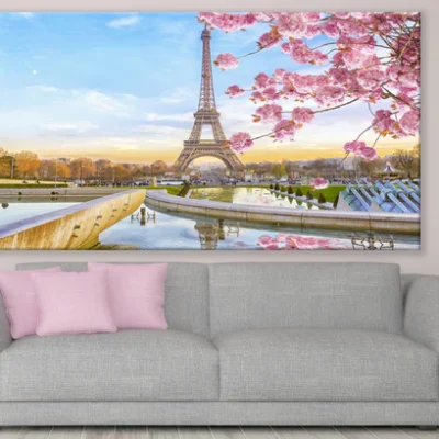 Eiffel Tower & Cherry Blossom Tree Photograph Print 100% Australian Made