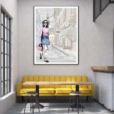 Elegant Fashion Store Art with Stylish Girl Design Home Decor Premium Quality Poster Print Choose Your Sizes