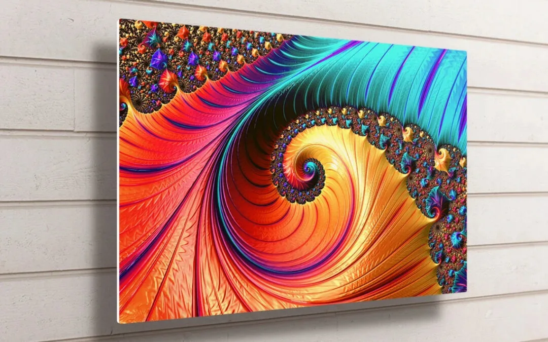 Fractal Abstract Wall Art UV Direct Aluminum Print Australian Made Quality