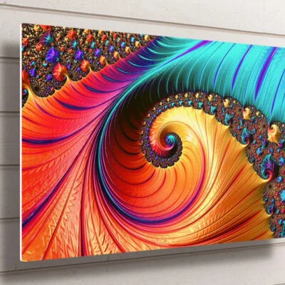 Fractal Abstract Wall Art UV Direct Aluminum Print Australian Made Quality