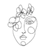 Flowees With Woman Face B&W Line Art Design Print 100% Australian Made - Image 3