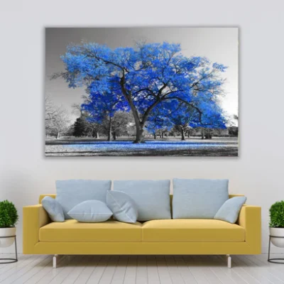 Blue Tree Artistic Nature Print 100% Australian Made