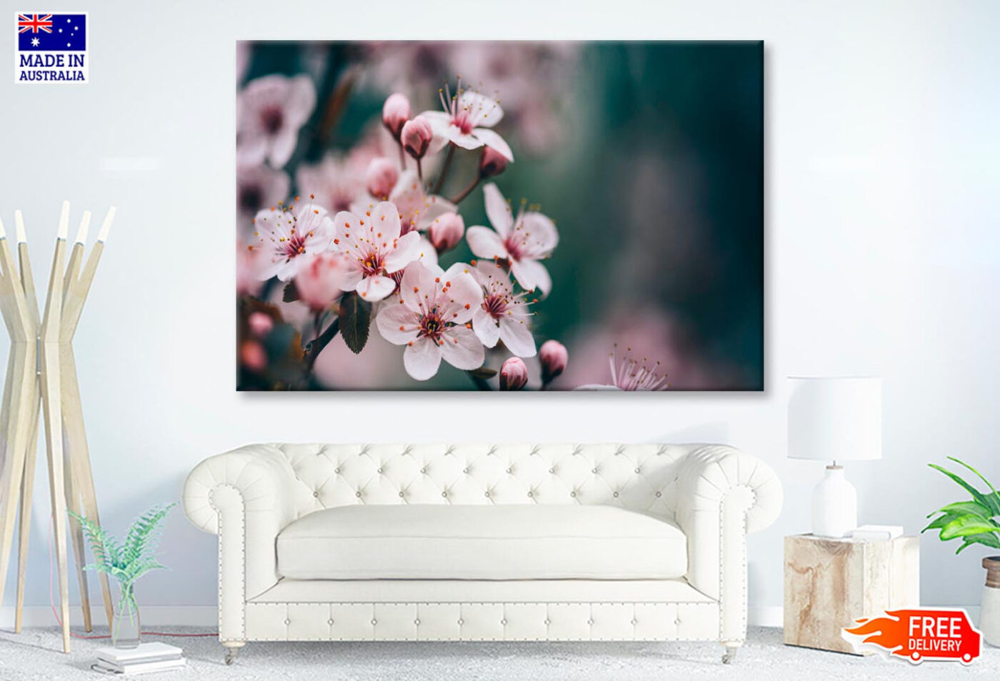 Closeup Of Spring Blossom Flower Wall Art Decor 100% Australian Made