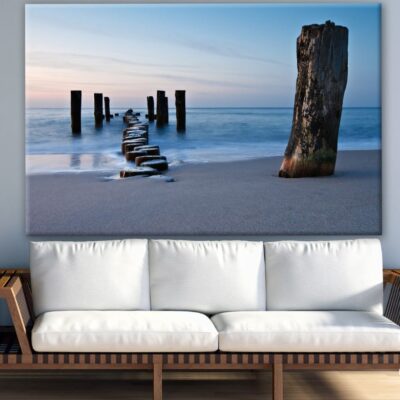 Beach with Bridge Ruins Photograph Print 100% Australian Made