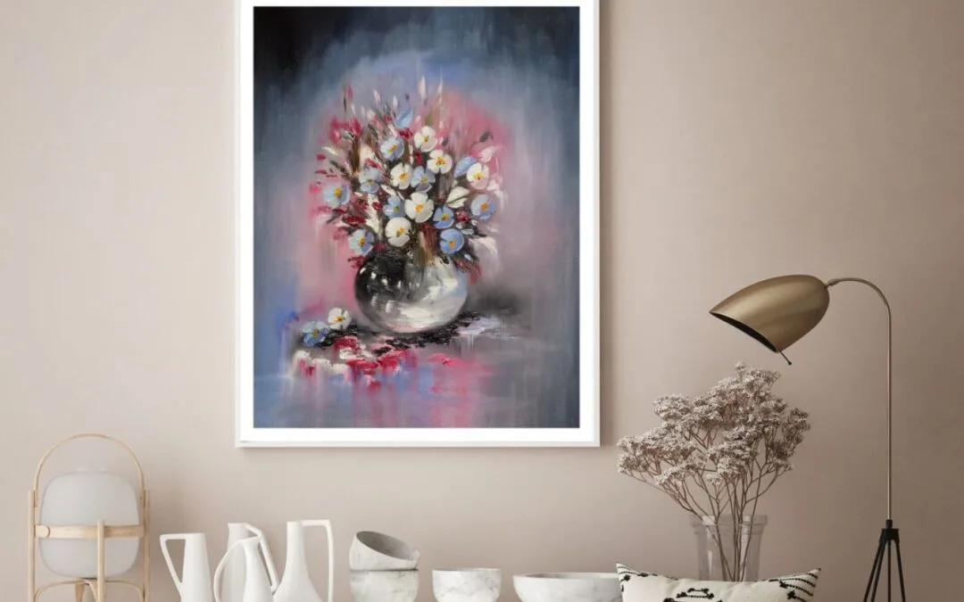 Colorful Flower Vase Oil Painting Home Decor Premium Quality Poster Print Choose Your Sizes