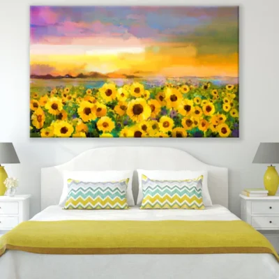 Sunflowers Field Oil Painting Print 100% Australian Made