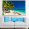 Palm Trees on Beach Sea Scenery Print 100% Australian Made