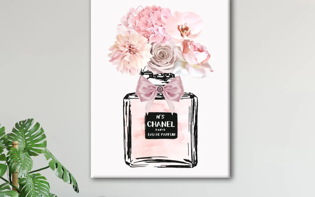 Fashion Perfume Bottle with Flowers Print 100% Australian Made