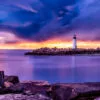 Sea & Lighthouse with Colorful Sky View Photograph Print 100% Australian Made - Image 2