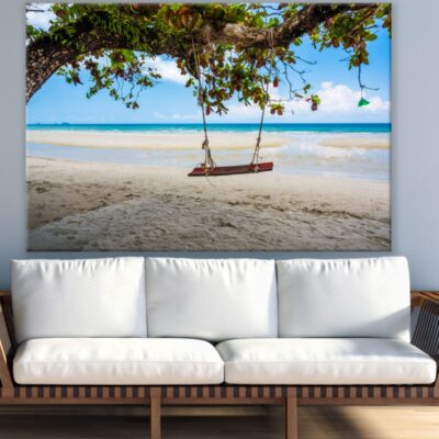 Swing & Tree on Beach Photograph Print 100% Australian Made