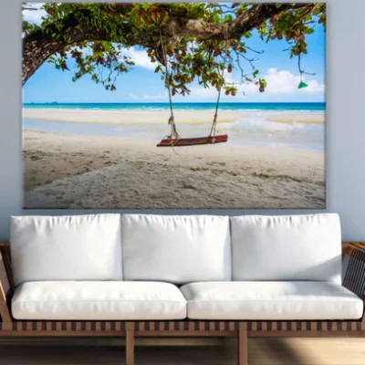 Swing & Tree on Beach Photograph Print 100% Australian Made