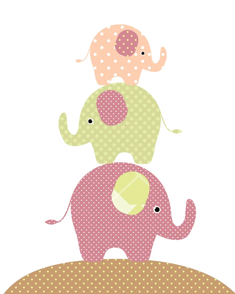 Elephants Kids Art Print 100% Australian Made - Image 2