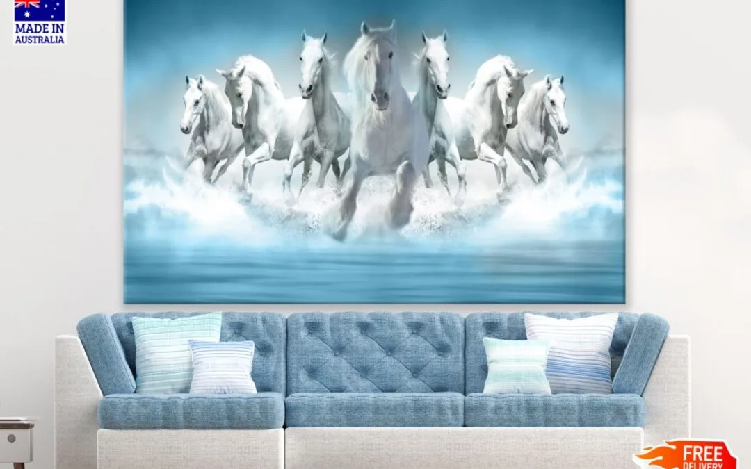 Horses Running on Water View Print 100% Australian Made