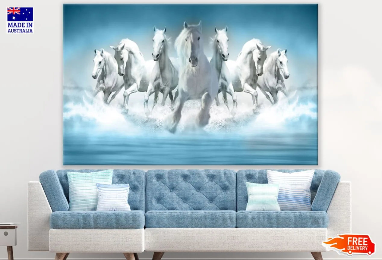 Horses Running on Water View Print 100% Australian Made