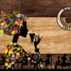 Women with Floral Headdress Cafe Wooden Wall Print 100% Australian Made - Image 2