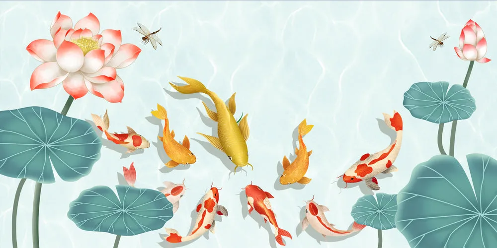 Fish in Pond Vector Design Print 100% Australian Made - Image 2