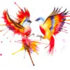 Colorful Birds Watercolor Paint Print 100% Australian Made - Image 2