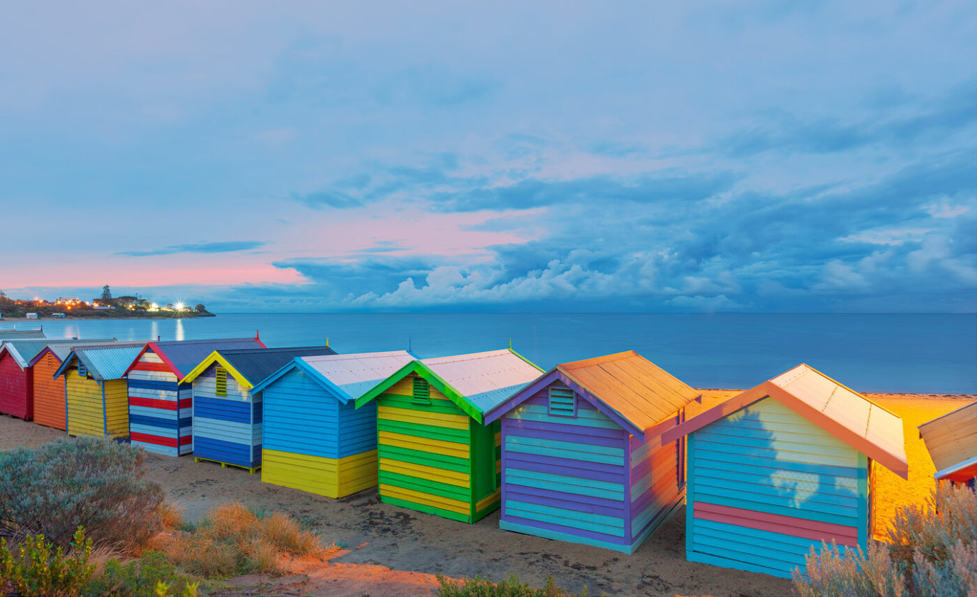 Stunning Box houses beach seashore Print 100% Australian Made - Image 2