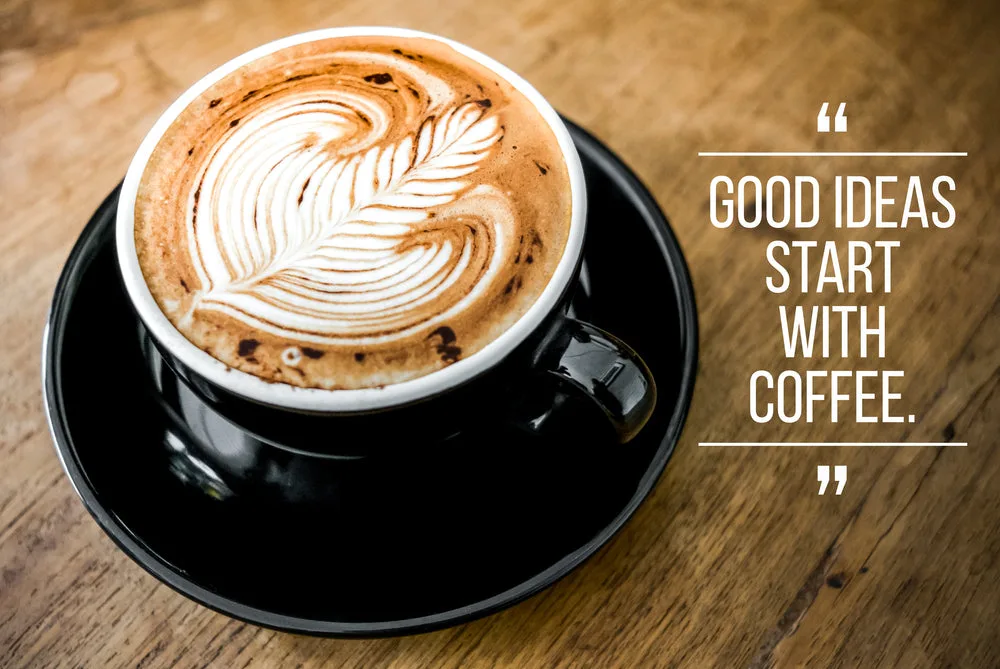 Cup of Coffee on Wooden Quote Table Print 100% Australian Made - Image 2