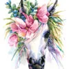 Horse Portrait Floral Headdress Painting Print 100% Australian Made - Image 2