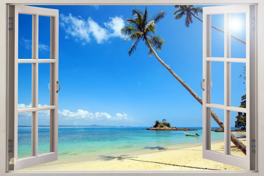 Stunning Beach View Window Photograph Print 100% Australian Made - Image 2