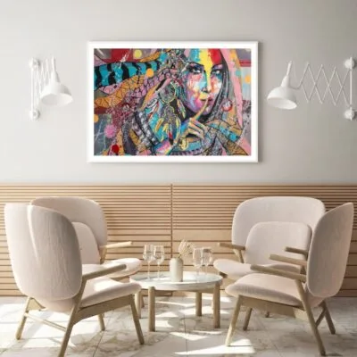 Indian Girl Portrait Painting Home Decor Premium Quality Poster Print Choose Your Sizes