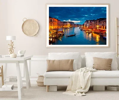 Grand Canal at Night, Venice Home Decor Premium Quality Poster Print Choose Your Sizes