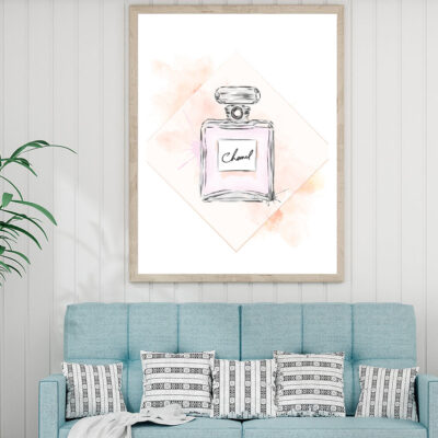 Watercolor Design Perfume Bottle Home Decor Premium Quality Poster Print Choose Your Sizes