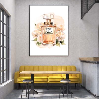 Elegant Gold colored Fashion Perfume Design Home Decor Premium Quality Poster Print Choose Your Sizes