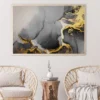 Dark Gold Splash & Black Abstract Design Home Decor Premium Quality Poster Print Choose Your Sizes