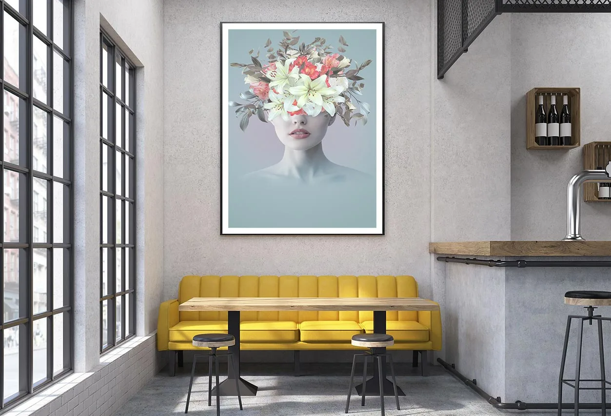 Young Woman With Flowers Abstract Home Decor Premium Quality Poster Print Choose Your Sizes - Image 2