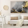 Dark Gold Splash & Black Abstract Design Home Decor Premium Quality Poster Print Choose Your Sizes - Image 2